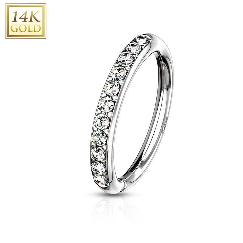 Nasenpiercing Ring aus Weissgold 14K dünn