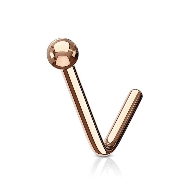 Nasenstecker gebogen mit Kugel rosegold
