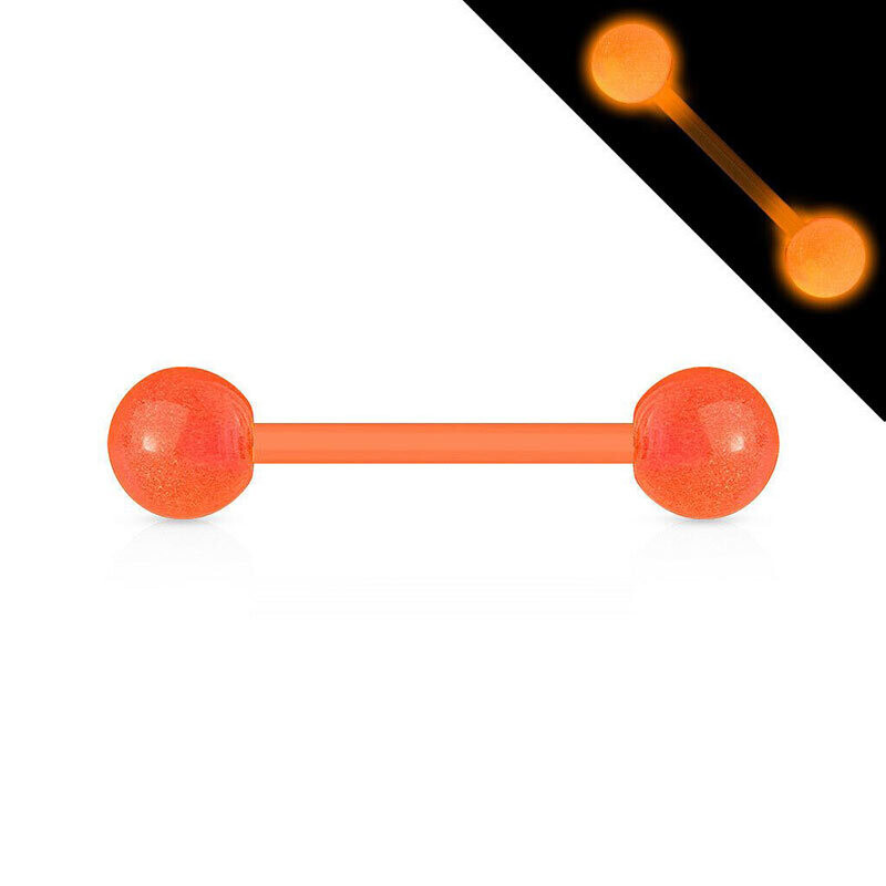 Zungenpiercing aus Bioflex UV-reactive orange