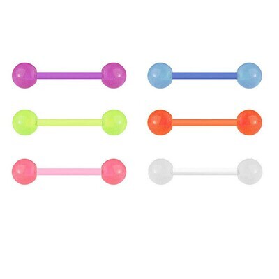 Zungenpiercing aus Bioflex UV-reactive violett