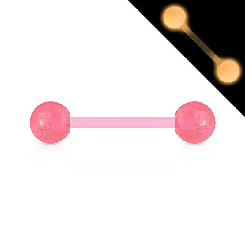 Zungenpiercing aus Bioflex UV-reactive pink