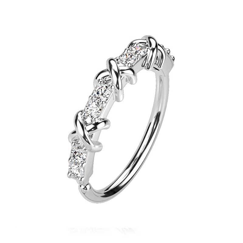 Piercing Ring mit Kreuzdesign Platinbeschichtet