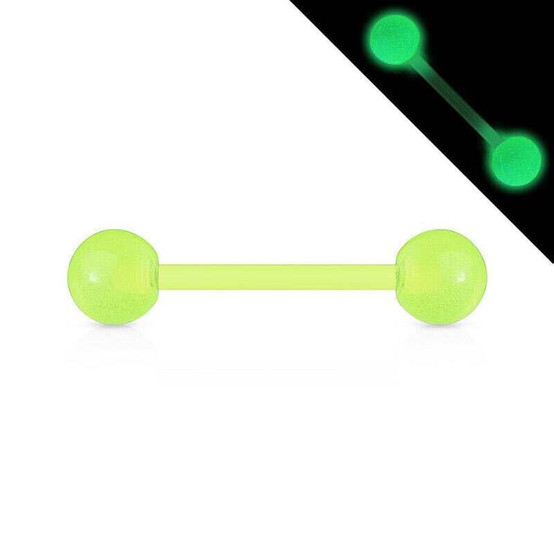 Zungenpiercing aus Bioflex UV-reactive gelb