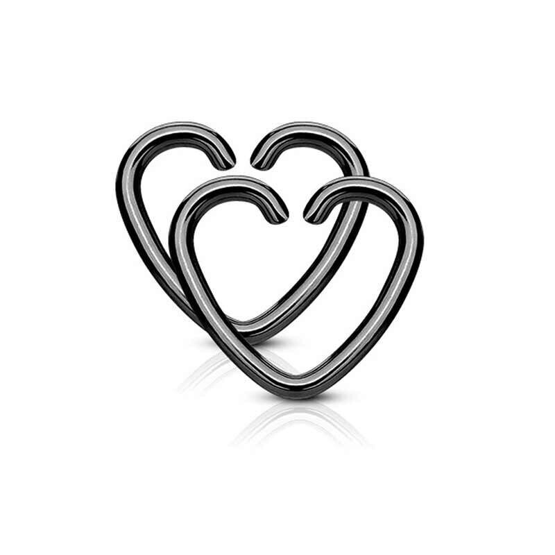 Piercing Ring Herz schwarz