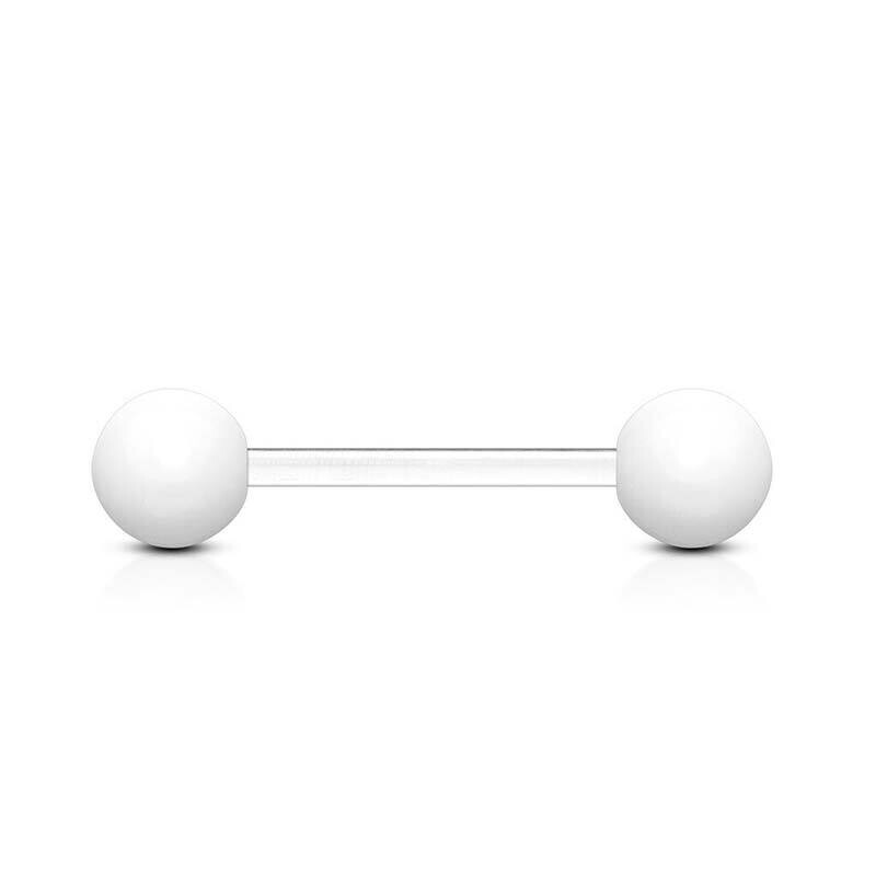 Zungenpiercing aus Bioflex weiss