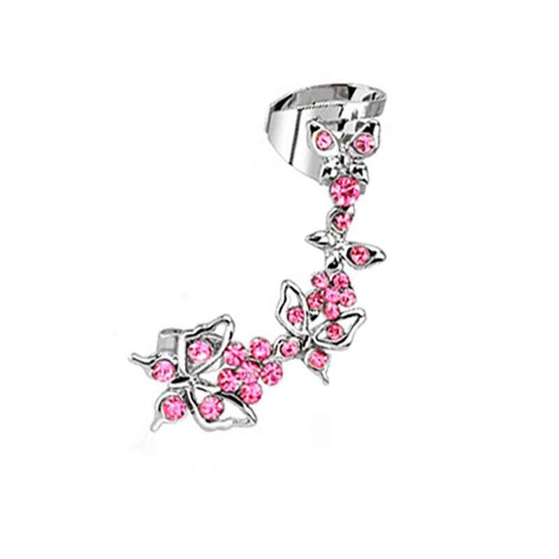 Ohrring Ear Cuff Schmetterlinge pink