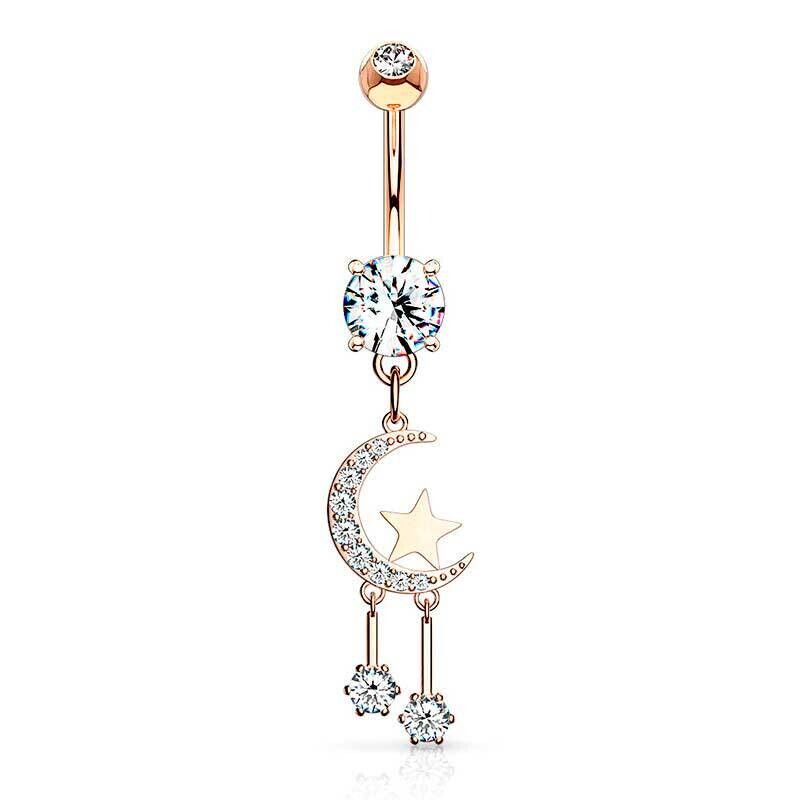 Bauchnabelpiercing mit Anhänger Fantasie rosegold