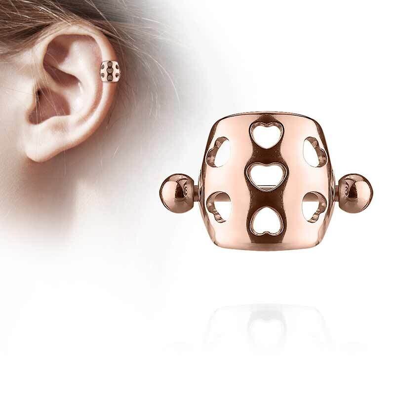 Helix Piercing mit Herzen rosegold