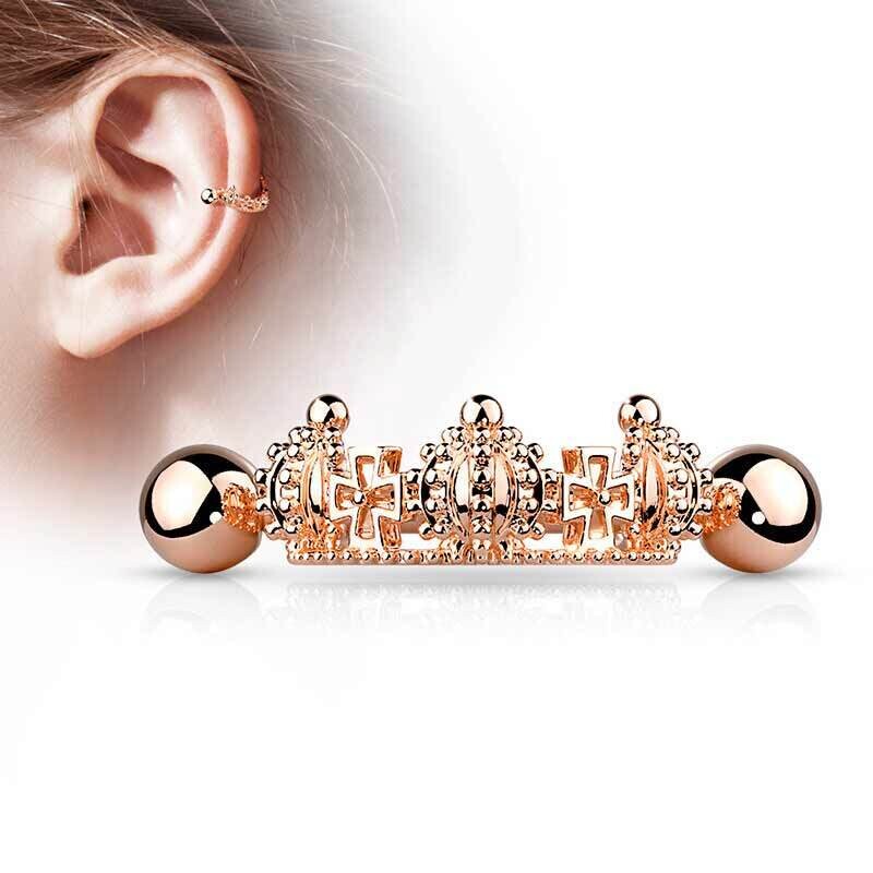 Helix piercing mit Krone rosegold
