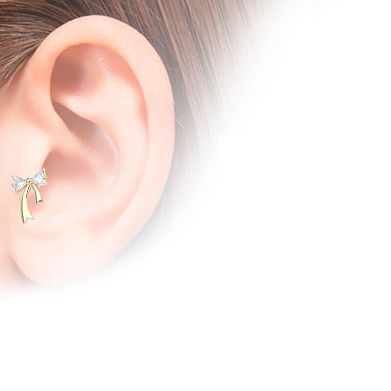 Barbell für Helix oder Tragus mit Schleife vergoldet
