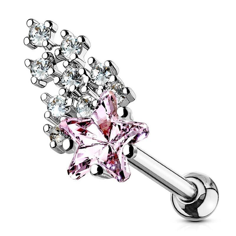 Helix Piercing Sternschnuppe pink