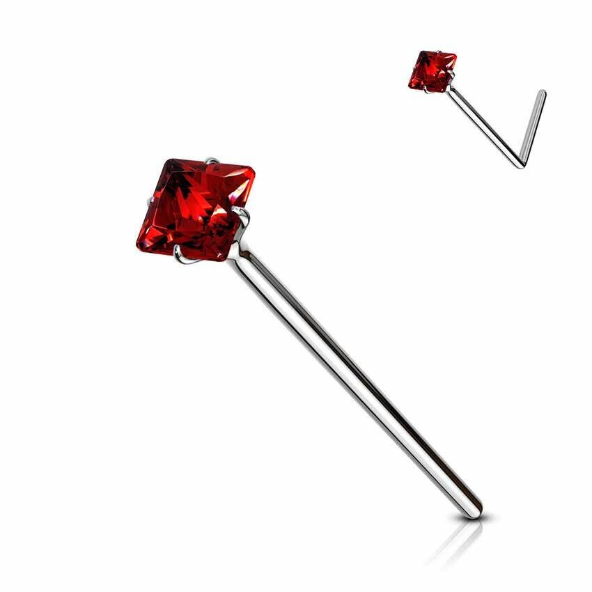 Nasenstecker aus 925 Sterlingsilber mit Zirkonia rot