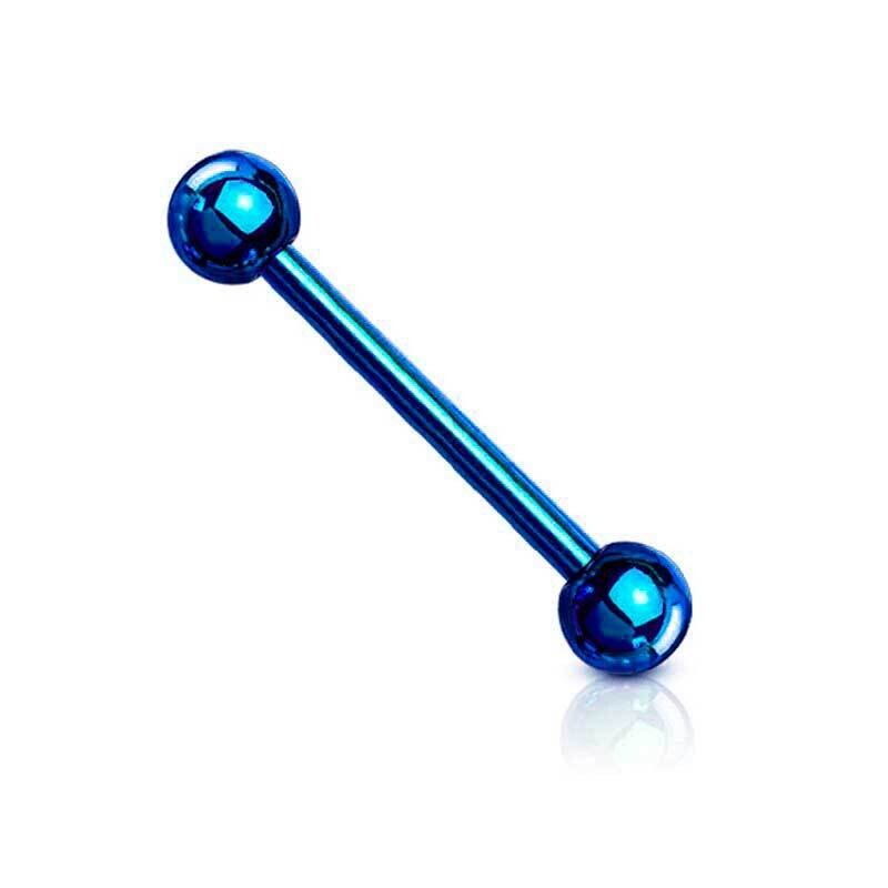Zungenpiercing aus Chirurgenstahl 316L blau