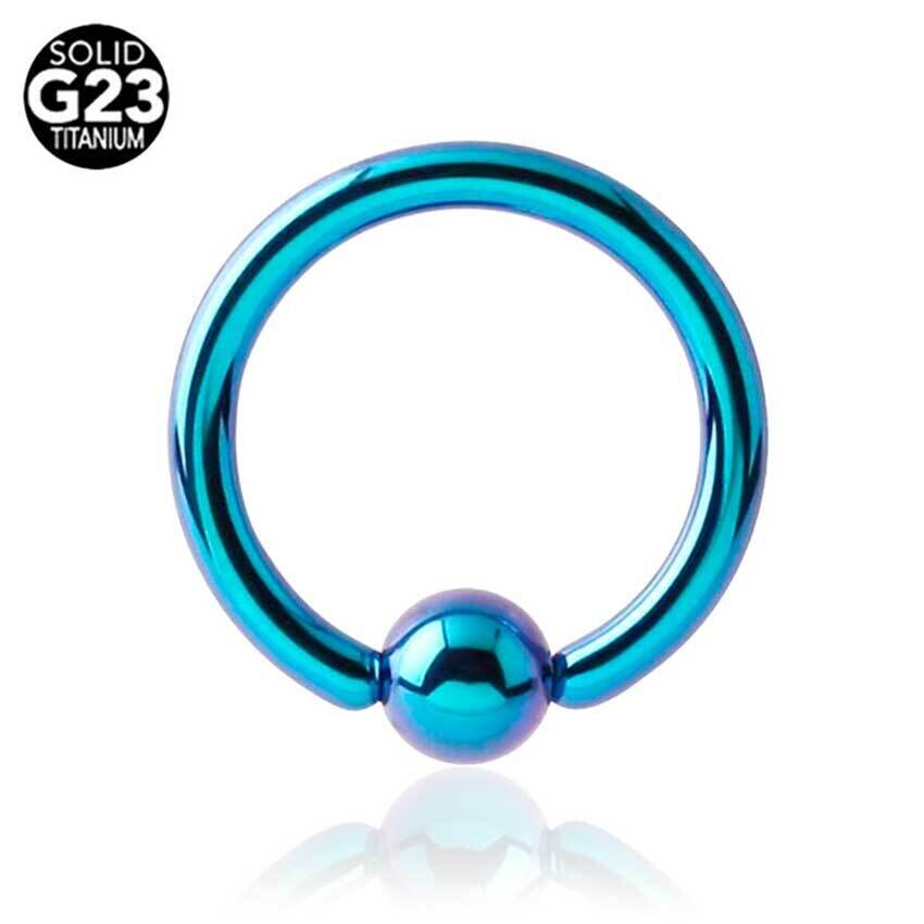 Ball Closure Ring aus Titan G23 hellblau