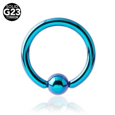Ball Closure Ring aus Titan G23 hellblau
