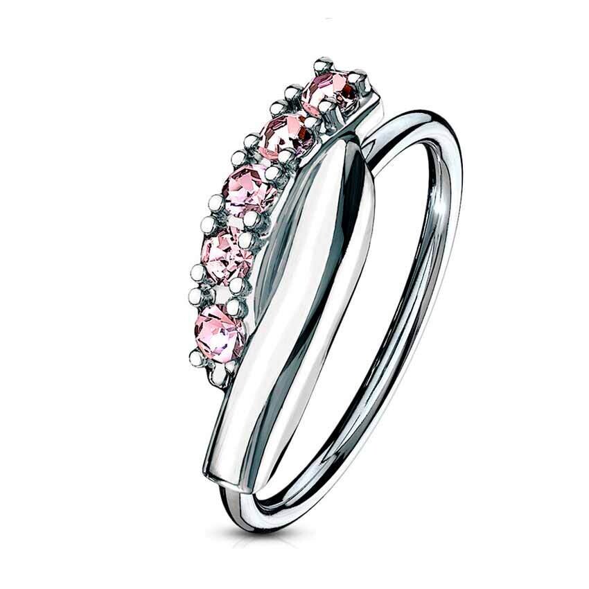 Piercing Ring Doppelbalken verdreht pink