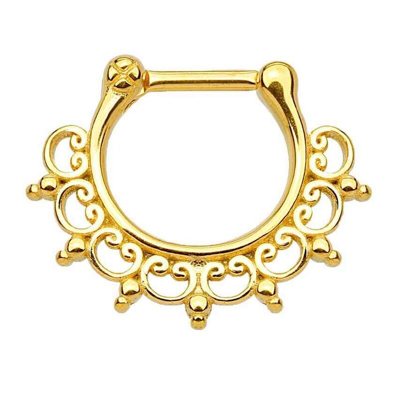 Septum mit Tribal klappbar vergoldet