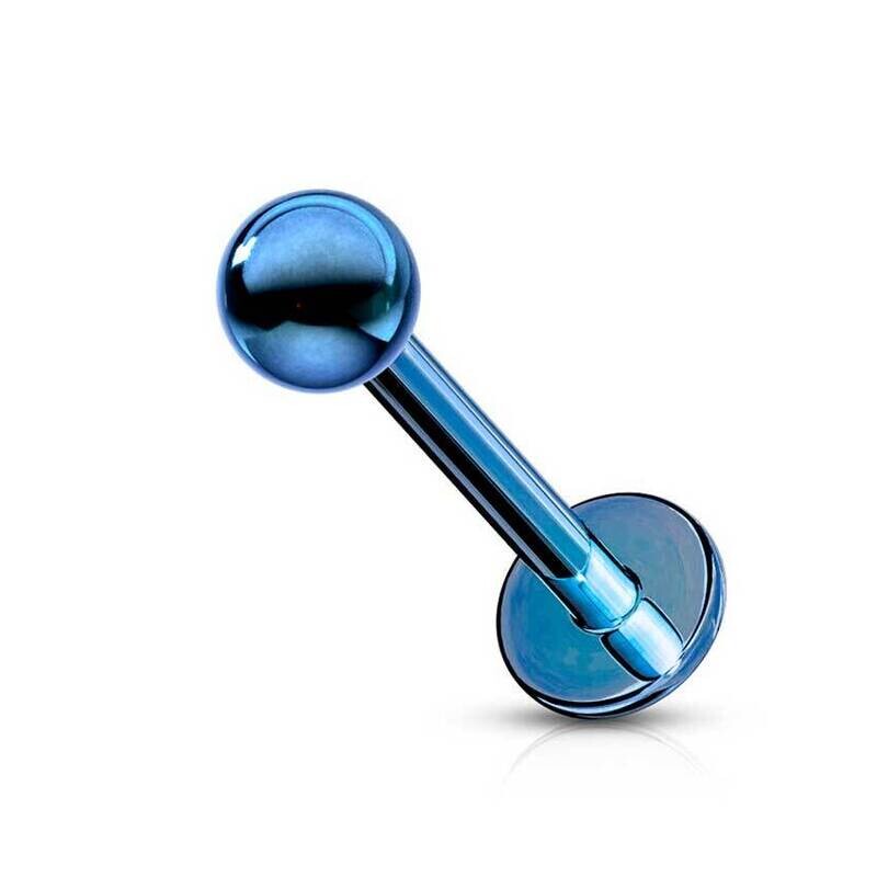 Labret Titanbeschichtet blau