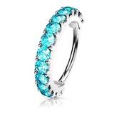 Piercing Ring Kristallbogen Platin aqua