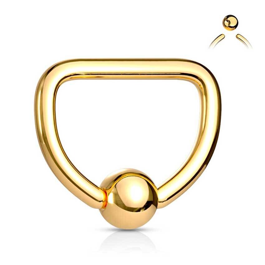 Ball Closure-Ring D-Form vergoldet