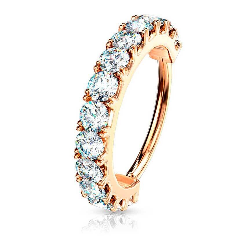 Piercing Ring Kristallbogen rosegold