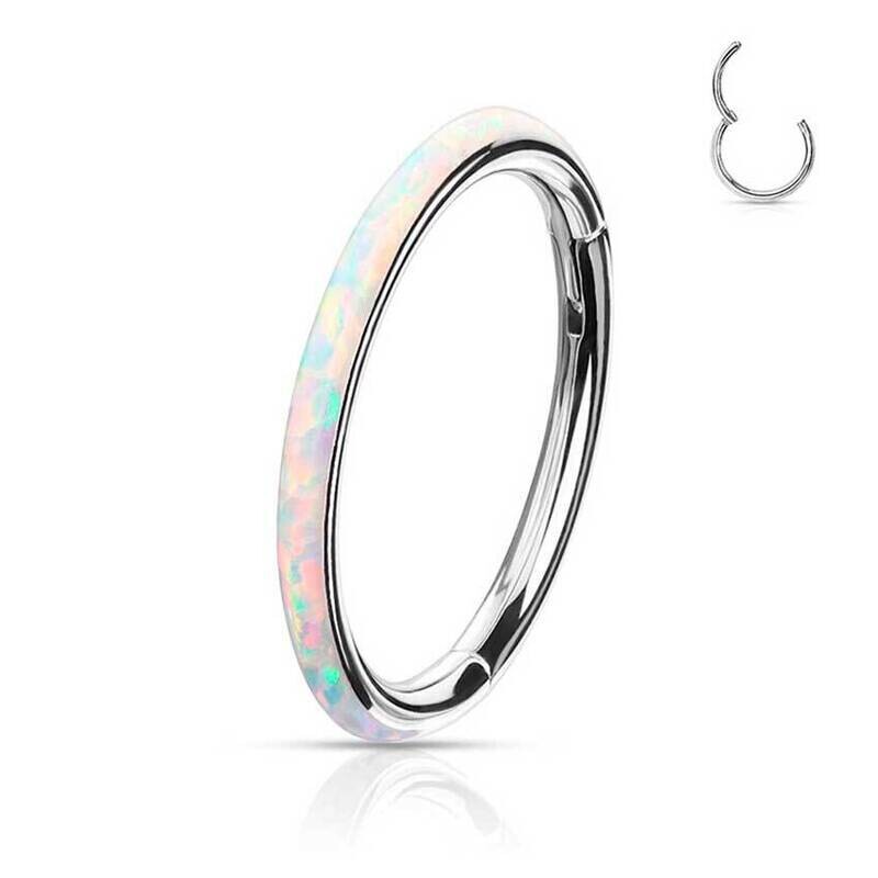 Segmentring mit Opal klappbar aurora borealis