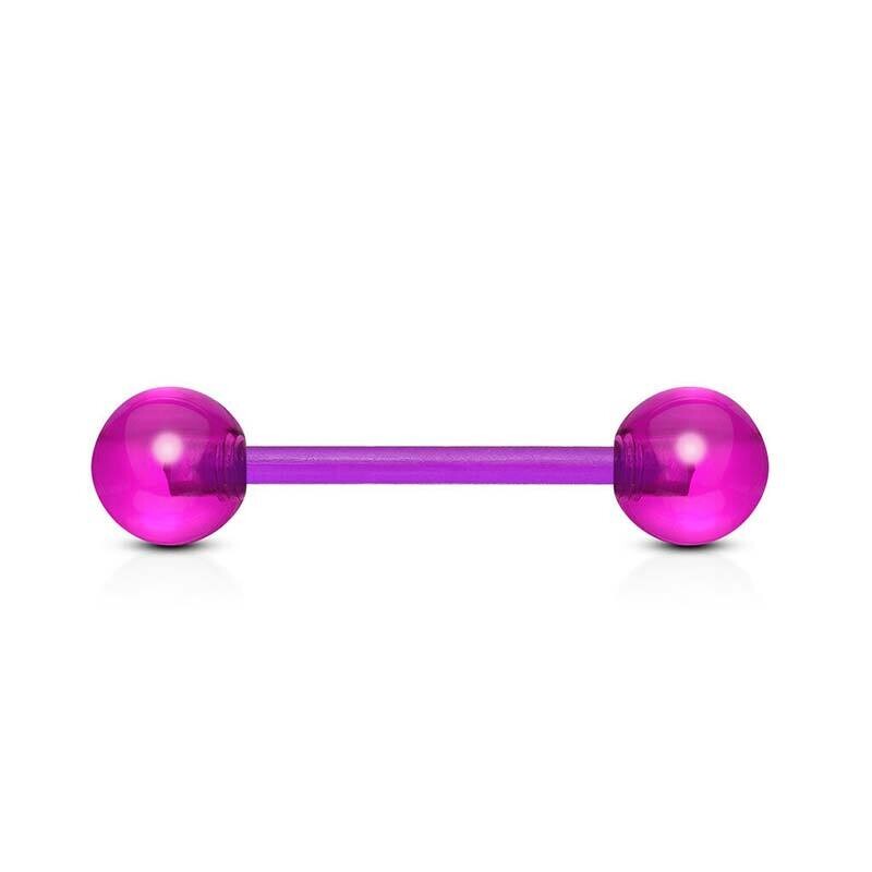 Zungenpiercing aus Bioflex violett
