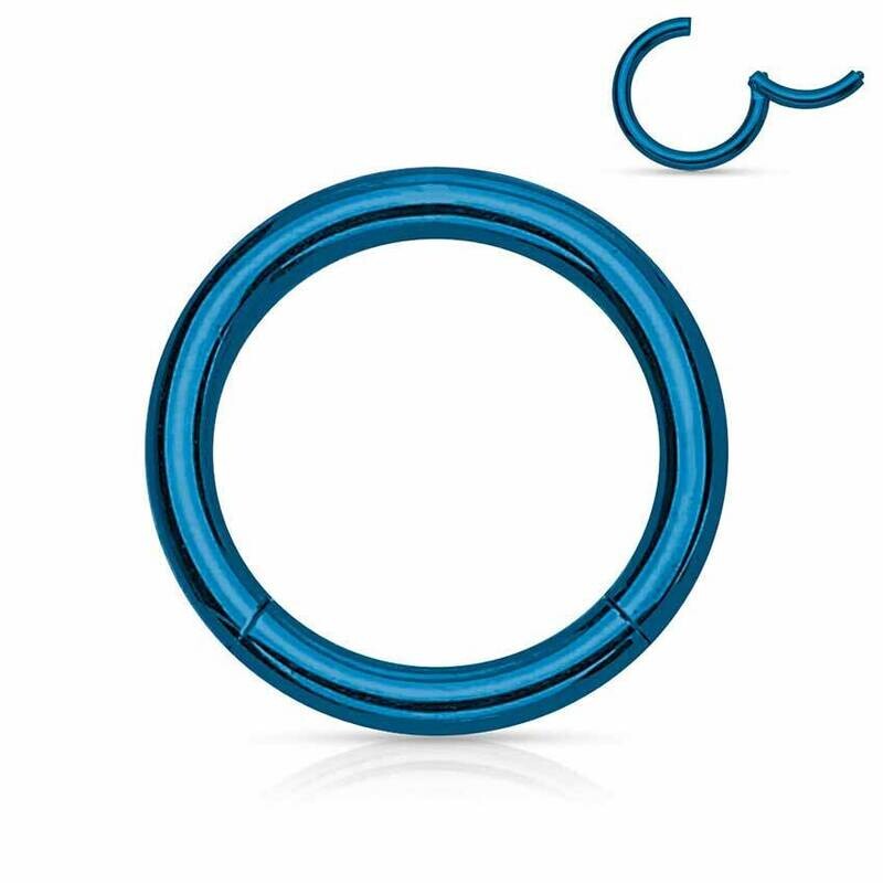 Segmentring aus Chirurgenstahl klappbar blau