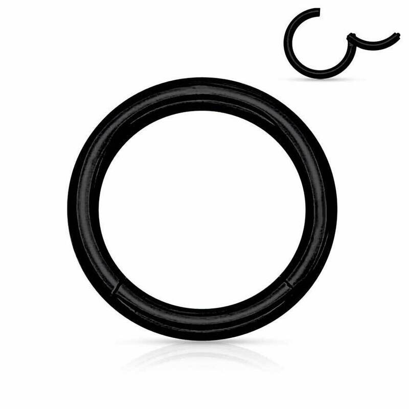 Segmentring aus Chirurgenstahl klappbar schwarz