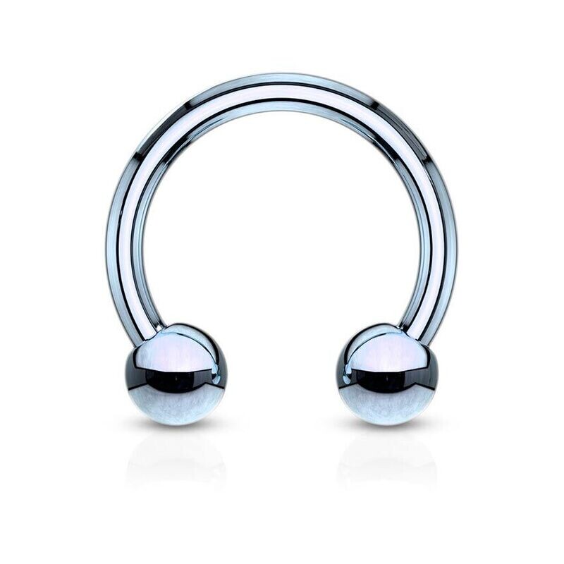 Circular barbell aus Chirurgenstahl 316L hellblau