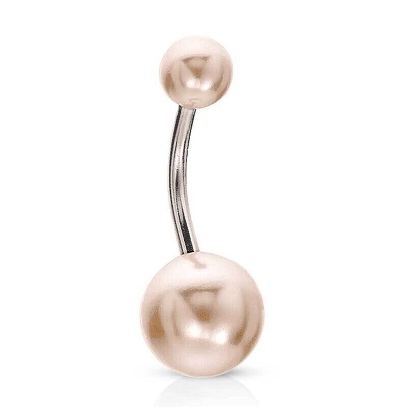 Bauchnabelpiercing mit faux-perlen pink