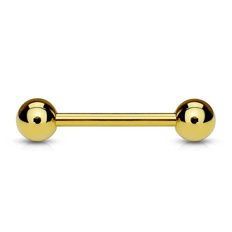 Zungenpiercing aus Chirurgenstahl 316L vergoldet