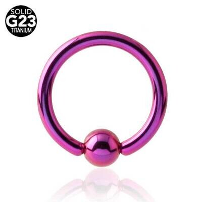 Ball Closure Ring aus Titan G23 violett