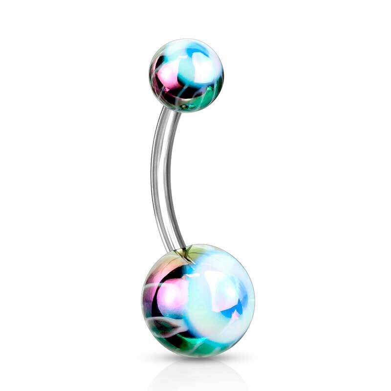 Bauchnabelpiercing Augen metallbeschichtet farbig