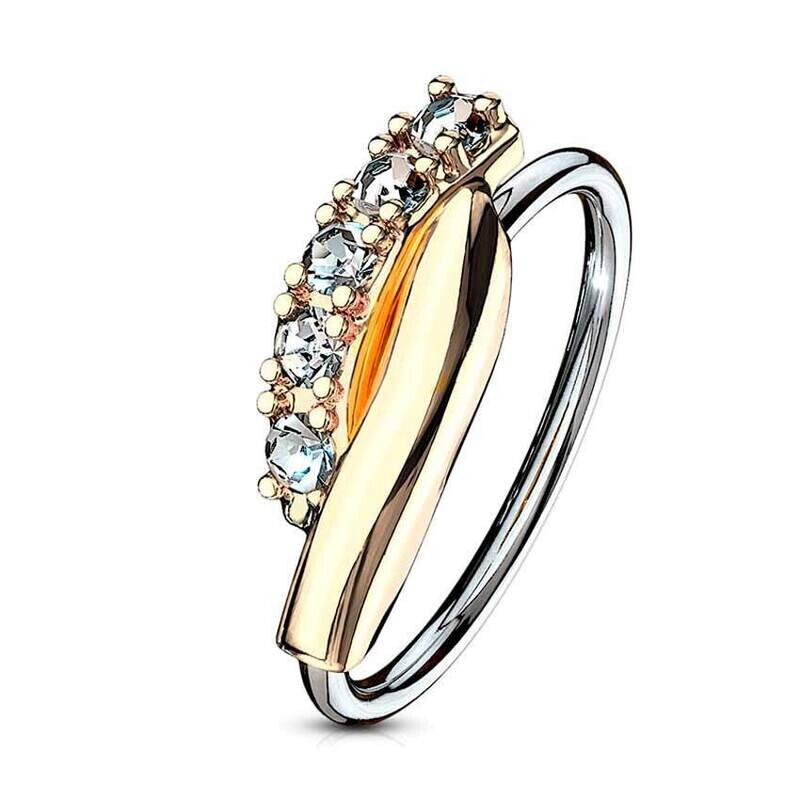 Piercing Ring Doppelbalken verdreht vergoldet