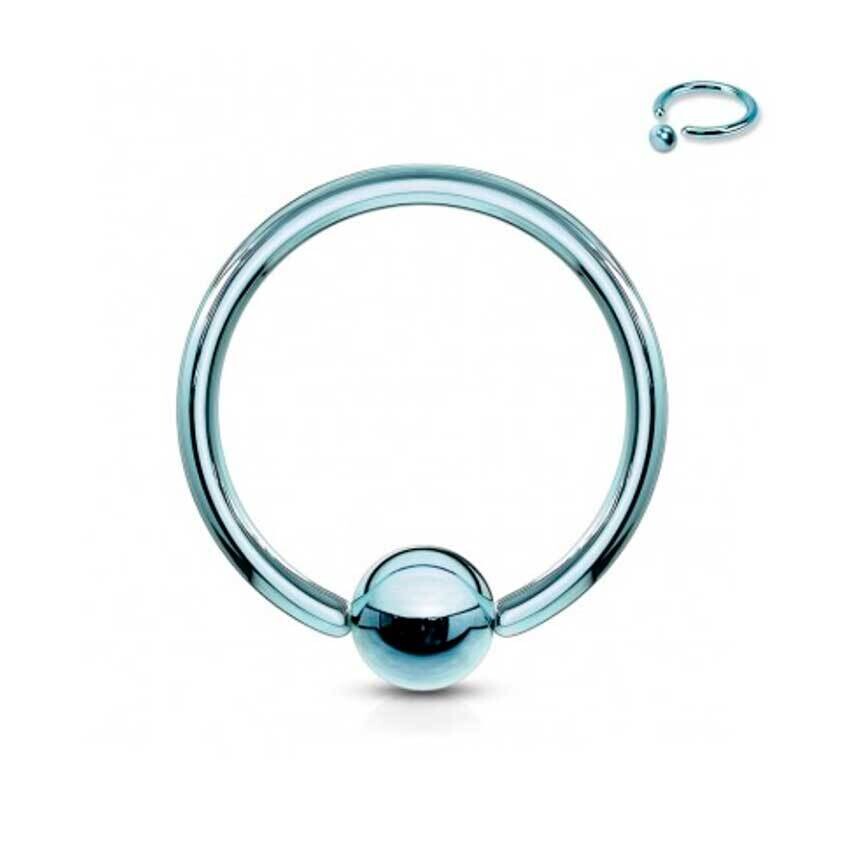 Ball Closure Ring aus Chirurgenstahl 316L hellblau
