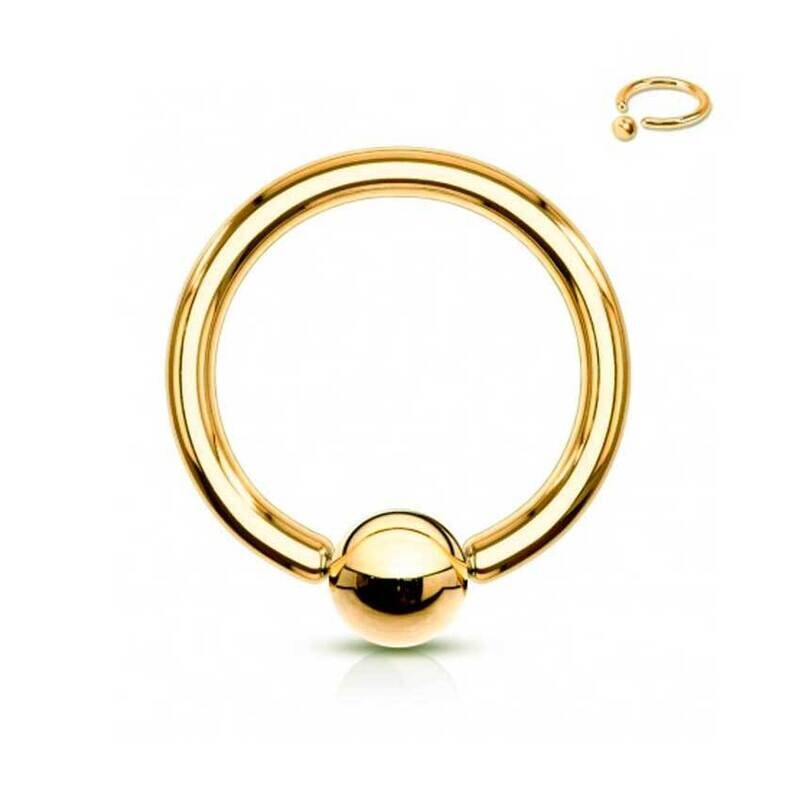 Ball Closure Ring aus Chirurgenstahl 316L vergoldet
