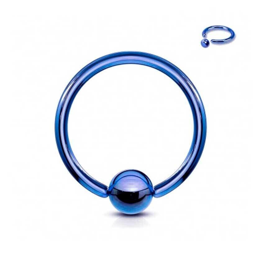 Ball Closure Ring aus Chirurgenstahl 316L blau