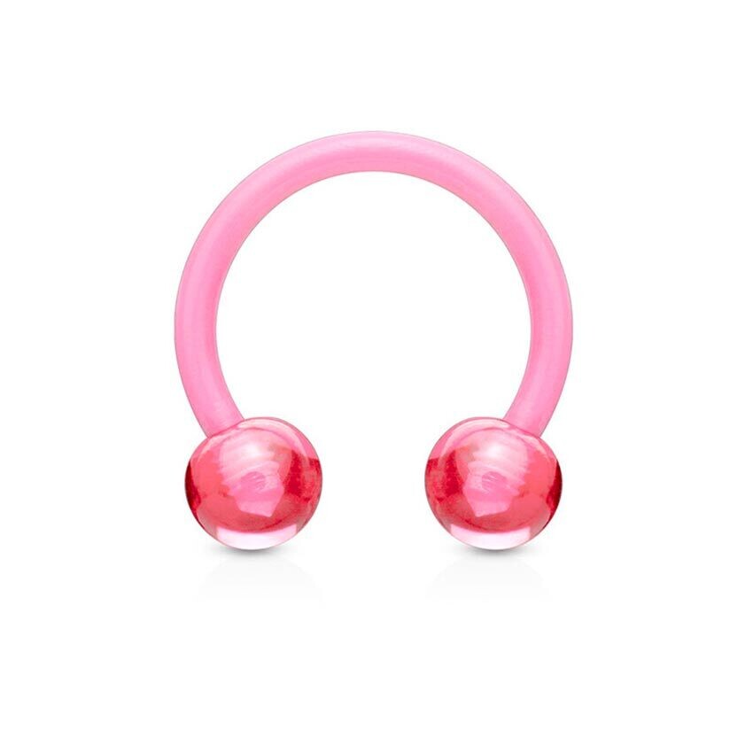 Circular Barbell aus Acryl pink