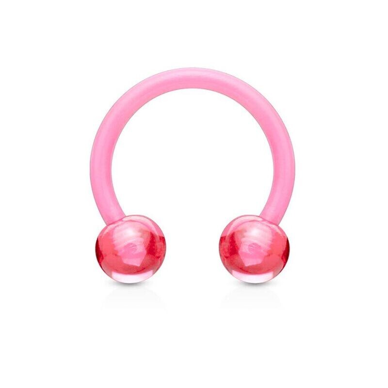 Circular Barbell aus Acryl pink