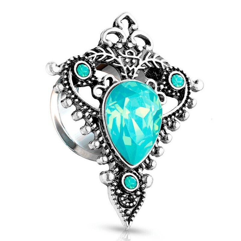 Flesh Tunnel Plug Tribal Ornament Jade