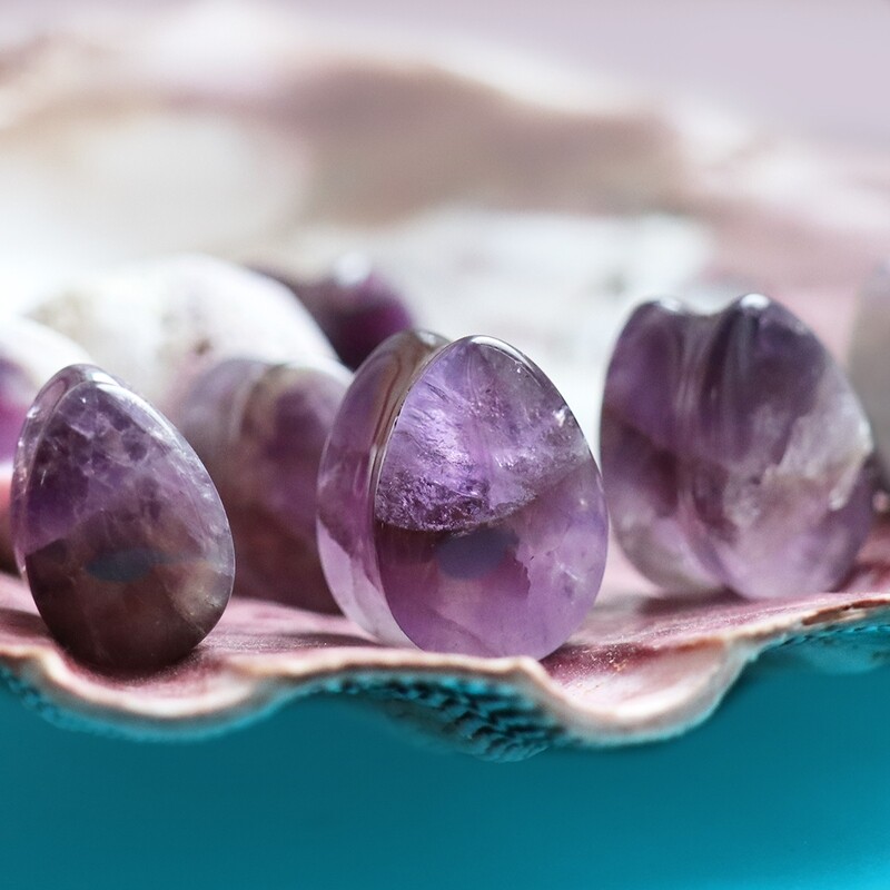 Flared Plug Tropfen aus Amethyst Stein