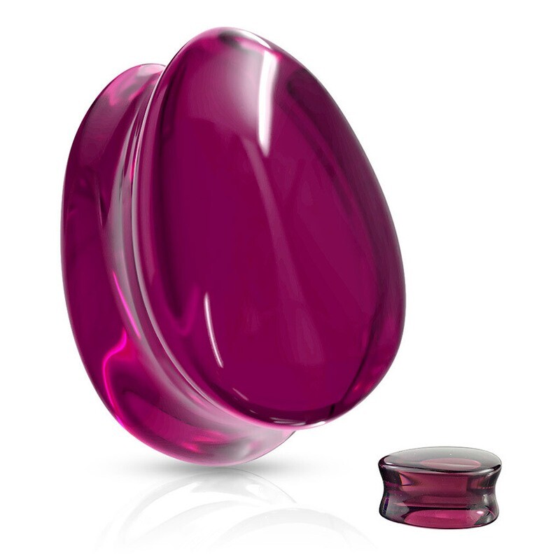 Plug aus Glas Tropfen Lila