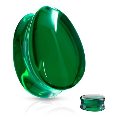 Plug aus Glas Tropfen grün