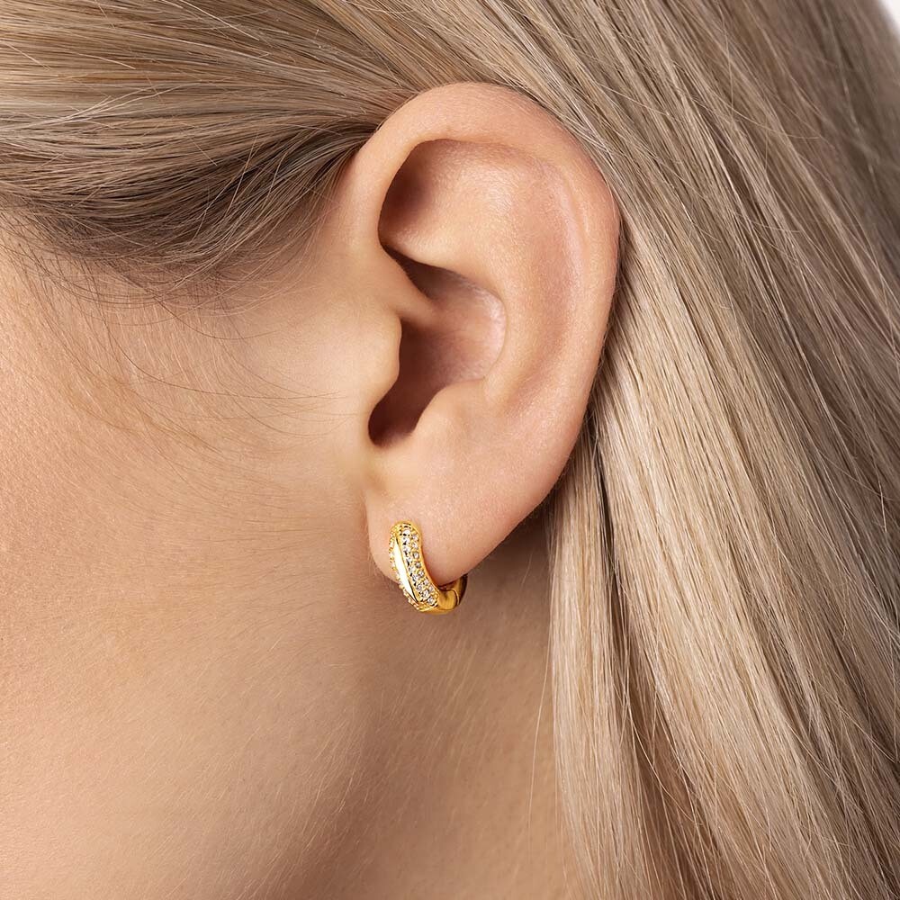 Ohrringe mit Emaille und Zirkonen aus 18K Gold