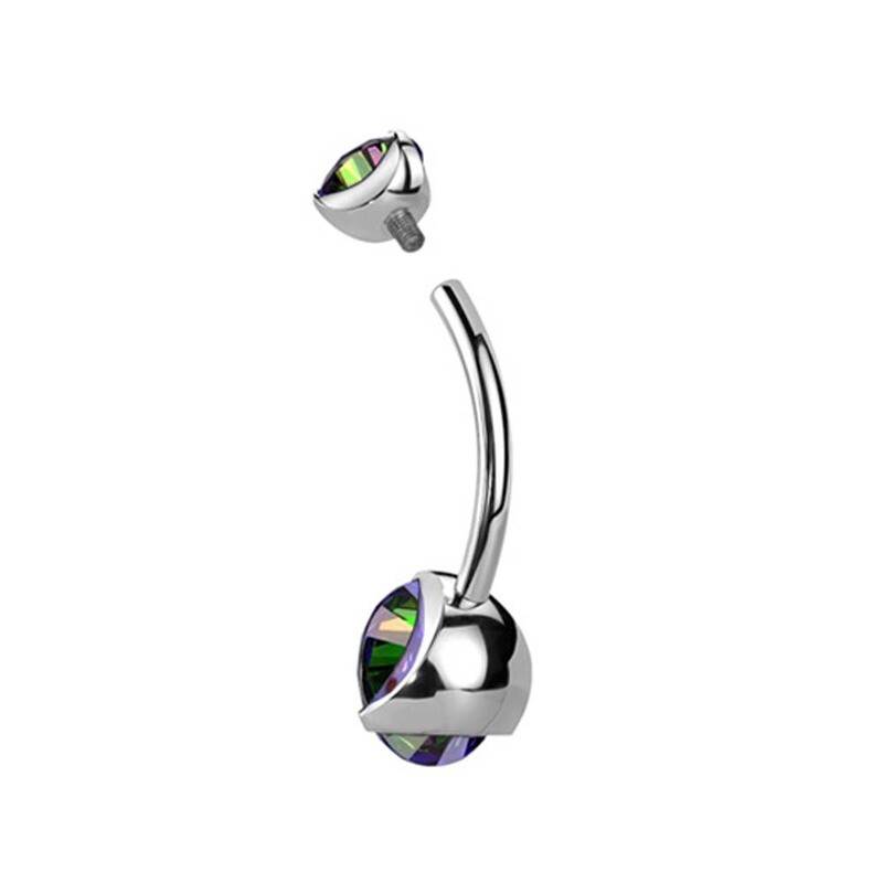 Bauchnabelpiercing aus Titan doppelt besetzt VM