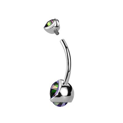 Bauchnabelpiercing aus Titan doppelt besetzt VM