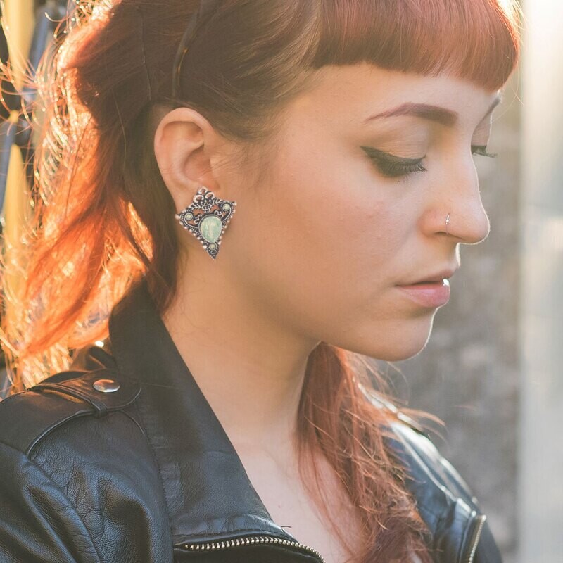 Flesh Tunnel Plug Tribal Ornament Jade
