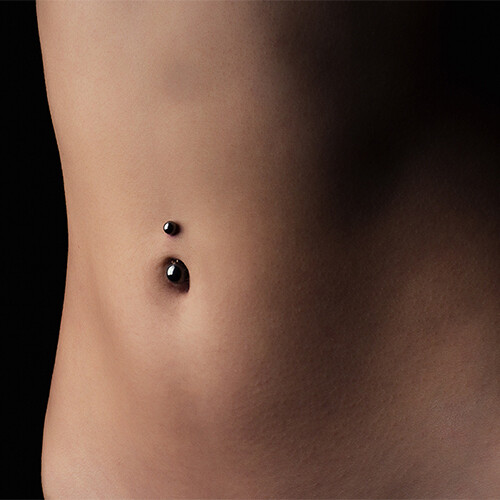 Bauchnabelpiercing Titan eloxiert schwarz