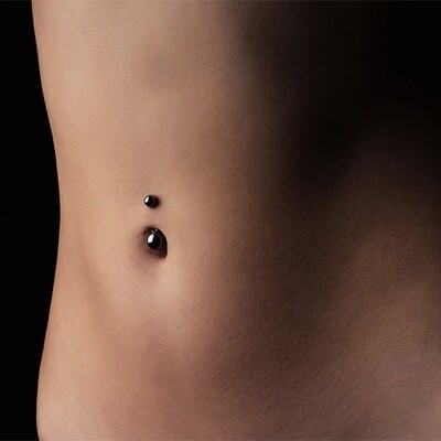 Bauchnabelpiercing Titan eloxiert schwarz